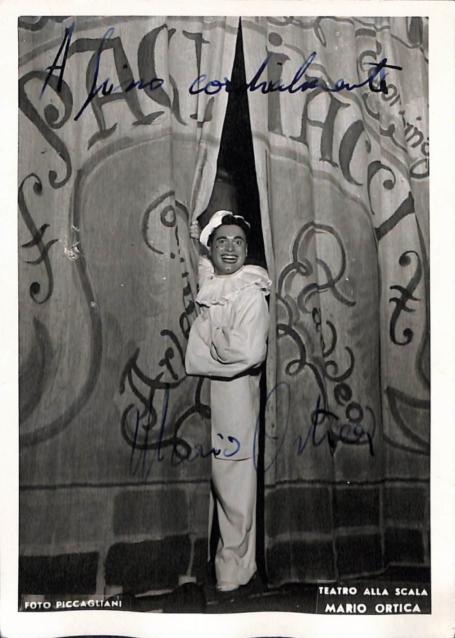 Fotografia di Mario Ortica con dedica autografa firmata