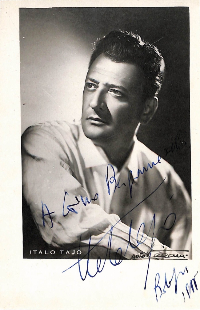 Fotografia di Italo Tajo con dedica autografa firmata