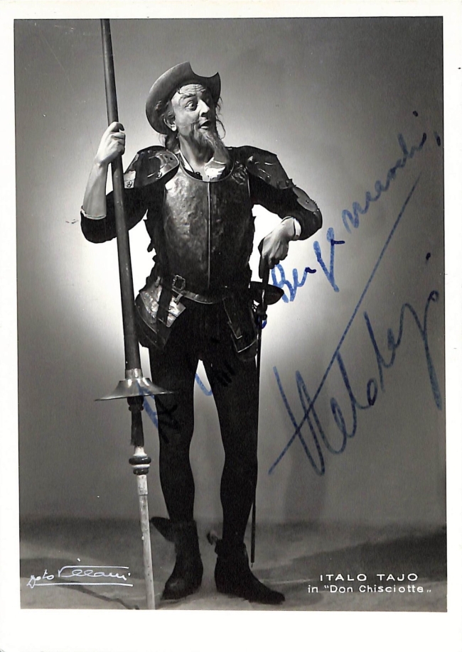 Fotografia di Italo Tajo con dedica autografa firmata