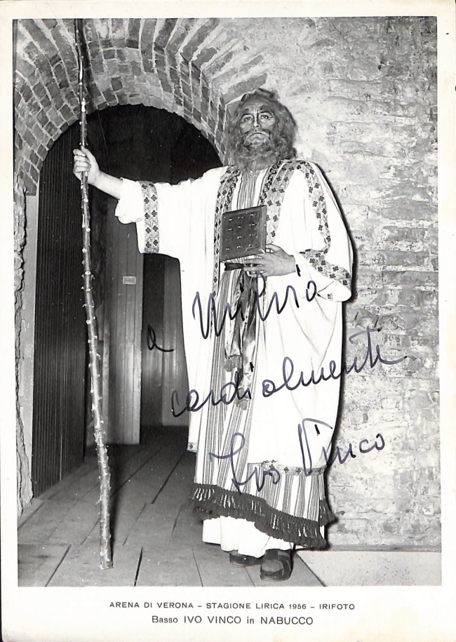 Fotografia di Ivo Vinco con dedica autografa firmata 