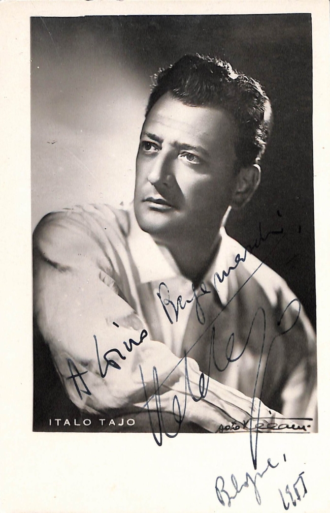 Fotografia di Italo Tajo con dedica autografa firmata